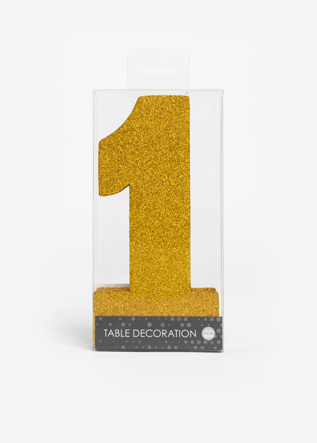 Decorazione da tavolo oro Figura 1 Glitter 20,5 cm