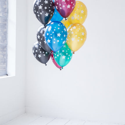 Palloncini colorati Stelle metalliche 30cm 12pz