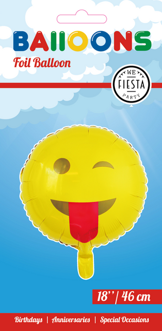 Palloncino ad elio Emoji Tongue 45 cm vuoto