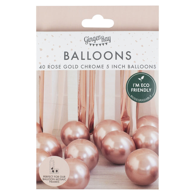 Palloncini Oro Rosa Cromo 13cm 40pz