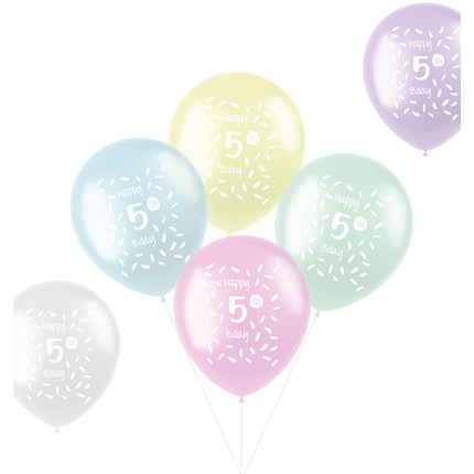 Palloncini Happy 5Th Bday 33cm 6pz