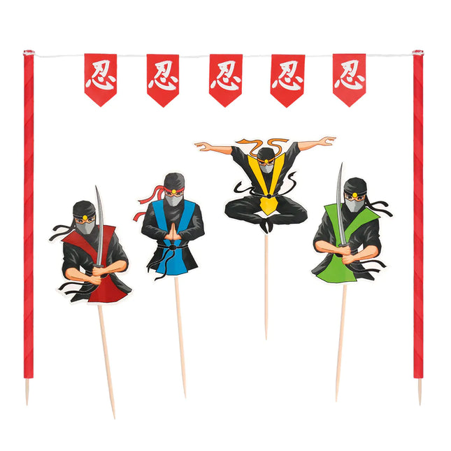 Ninja Cake topper 5 pezzi