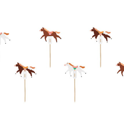 Cupcake toppers - Cavalli, 13 cm, mix (1 pz / 6 pz).)