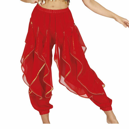 Pantaloni da danzatrice del ventre Rosso Donna Lusso