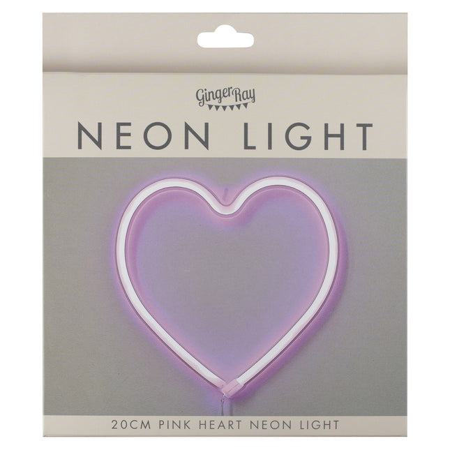 Lampada al neon a cuore rosa