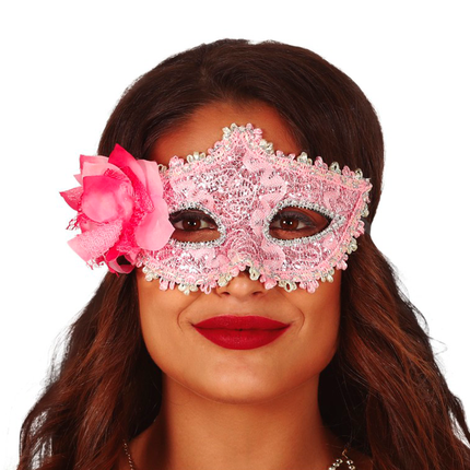 Maschera a fiori rosa