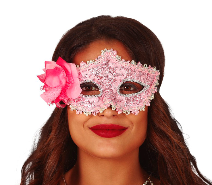 Maschera a fiori rosa