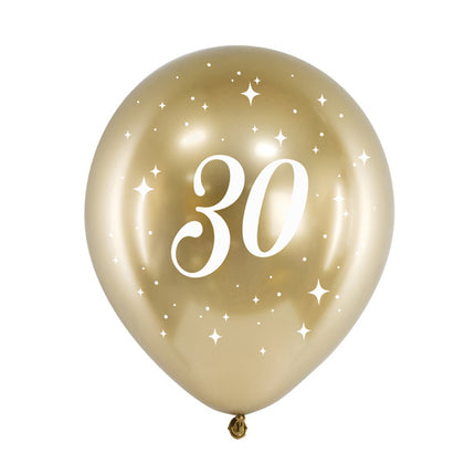 Palloncini 30 anni oro 30cm 6pz