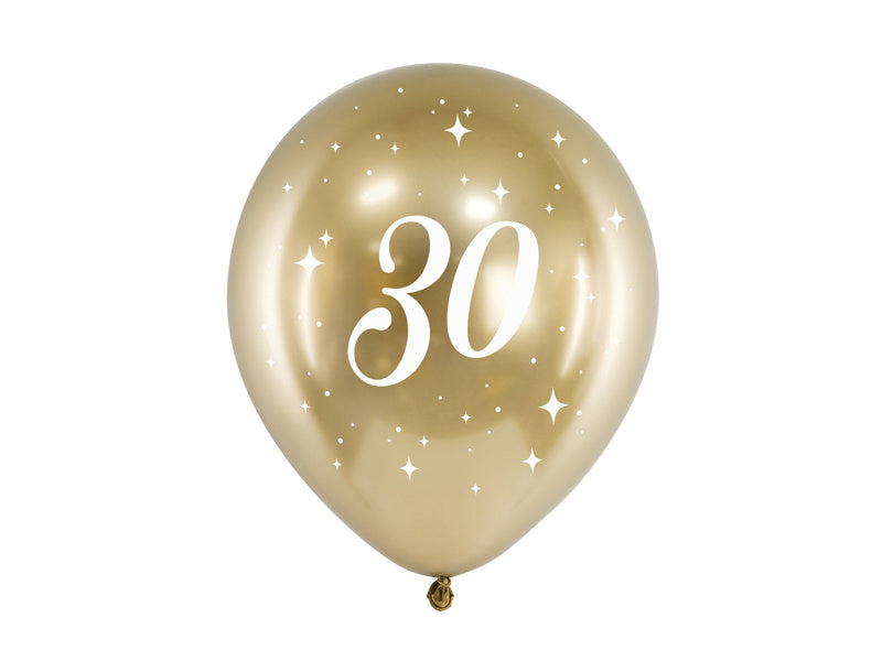 Palloncini 30 anni oro 30cm 6pz