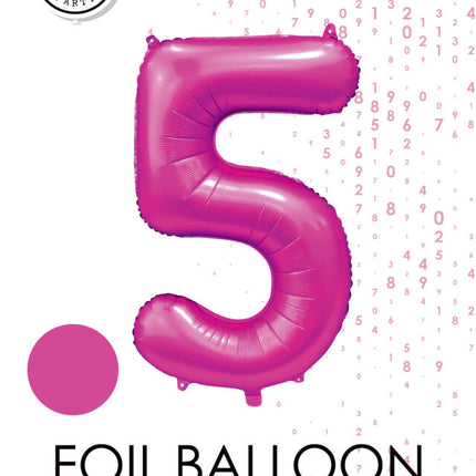 Palloncino Numero fucsia 5 anni lucido 86 cm