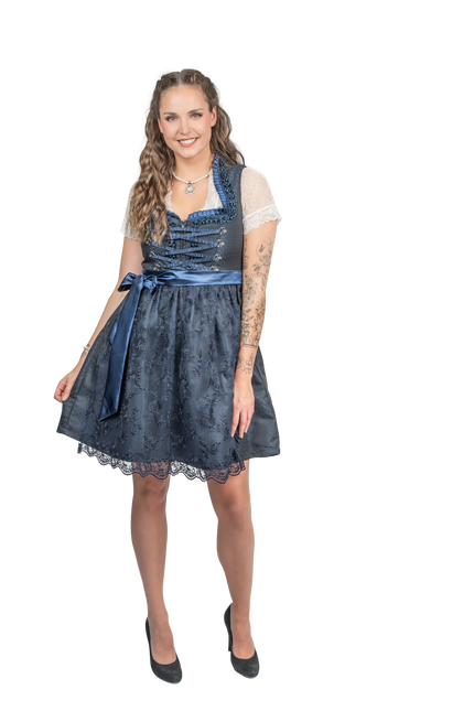 Abito Dirndl blu scuro Donna 2 pezzi