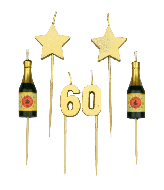 Candele 60 anni Champagne 17,5 cm