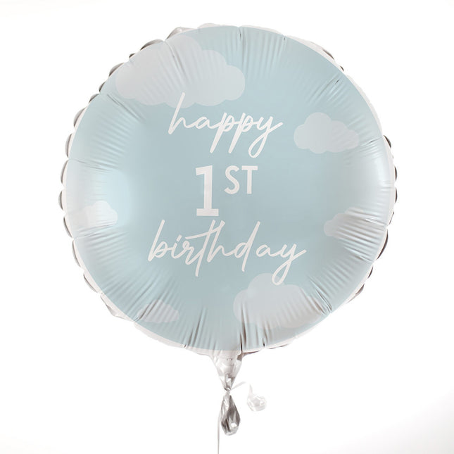 Palloncino a elio Happy 1St Birthday Blu Vuoto 43cm