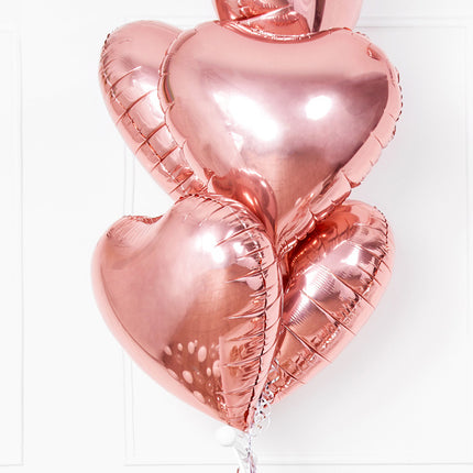 Palloncino ad elio Cuore Oro Rosa Vuoto 45 cm