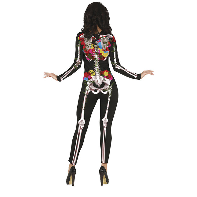 Costume da Scheletro Halloween Donna Fiori