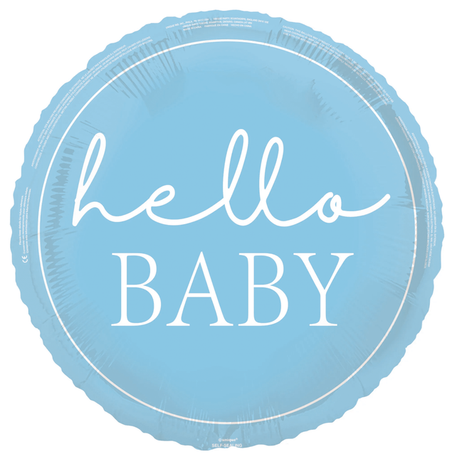 Palloncino a elio Hello Baby Blu 45 cm