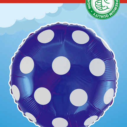 Palloncino ad elio a pois blu 45 cm vuoto