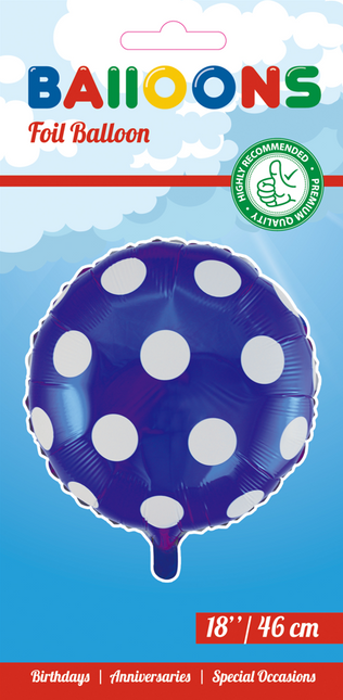 Palloncino ad elio a pois blu 45 cm vuoto