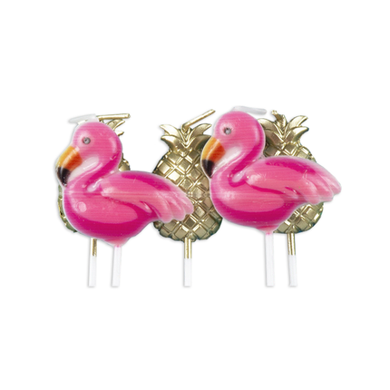 Set di candele Hawaii Flamingo 7cm 5 pezzi