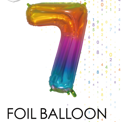 Pallone in foil Figura 7 Arcobaleno Trasparente 66cm