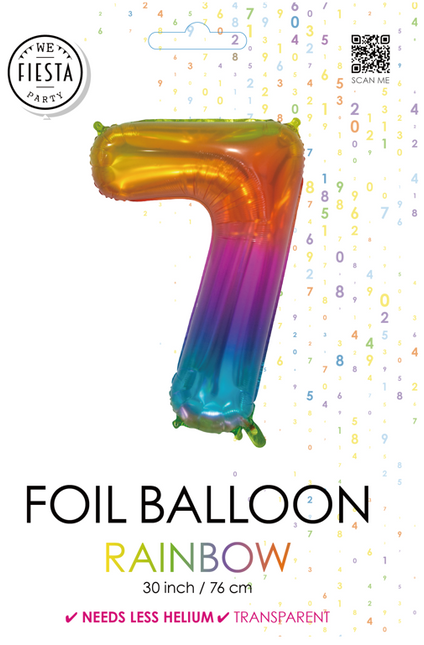 Pallone in foil Figura 7 Arcobaleno Trasparente 66cm