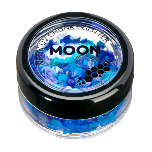 Moon Glow Neon UV Chunky Glitter Blu 3g