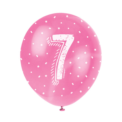 Palloncini 7 anni Coriandoli 30cm 5pz