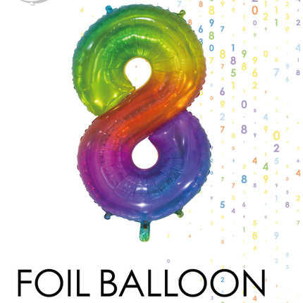 Pallone in foil Figura 8 Arcobaleno Trasparente 66cm