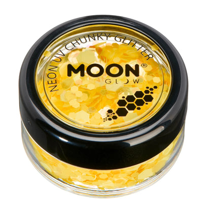 Moon Glow Neon UV Chunky Glitter Giallo Oro 3g