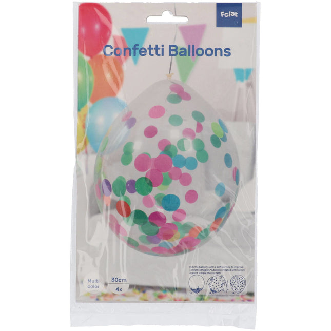 Palloncini coriandoli colorati 30cm 4pz