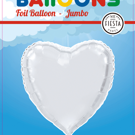 Palloncino ad elio Cuore Argento XL Vuoto 92 cm