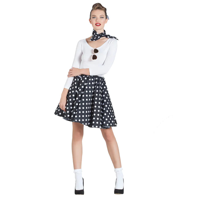 Abito Rock N Roll 50S Nero Bianco Donna