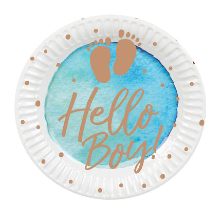 Piatti di carta Hello Boy 23cm 10pz