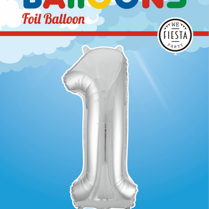 Palloncino Foil Figura 1 Silver XL 86cm vuoto