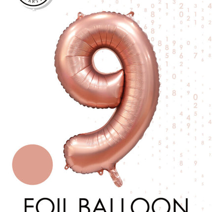 Palloncino a forma di figura in oro rosa 9 anni lucido 86 cm