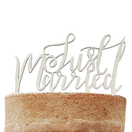 Cake topper Just Married in legno 14 cm