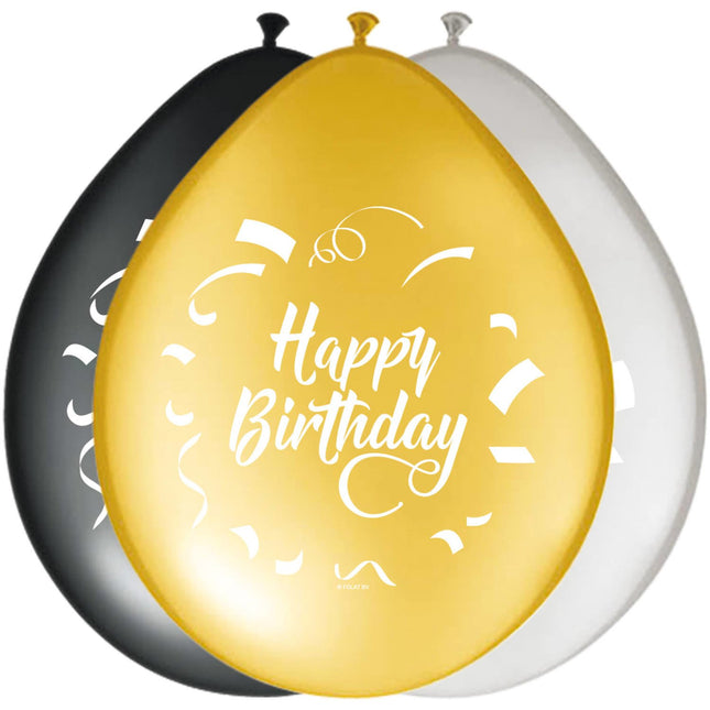 Palloncini di compleanno Happy Birthday 30cm 8pz.