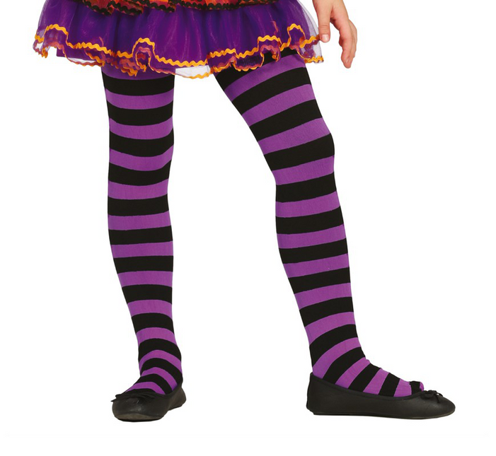 Collant Halloween Bambino Nero Lilla a righe