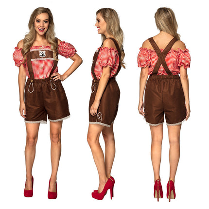 Lederhosen da donna con camicetta