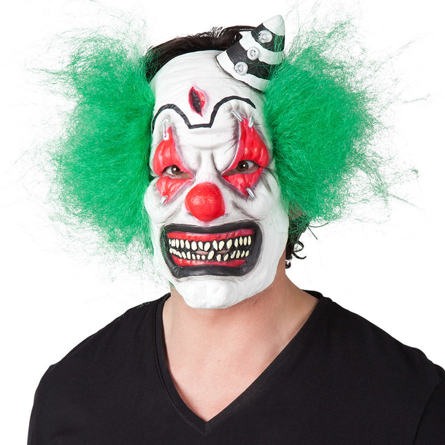 Maschera di Halloween Horror Clown Capelli Verdi