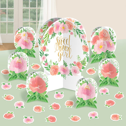 Set di decorazioni Baby Girl Flowers 27 pezzi