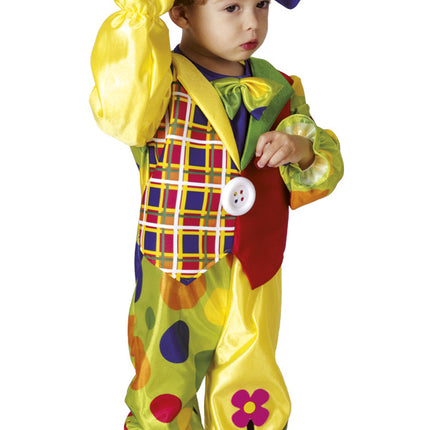 Costume da clown bambino fiore 3/4 anni