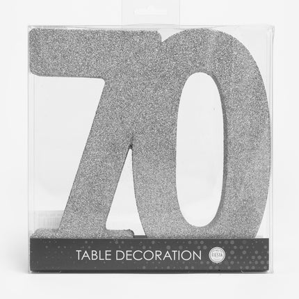 Decorazione da tavolo argentata Figura 70 Glitter 20,5 cm