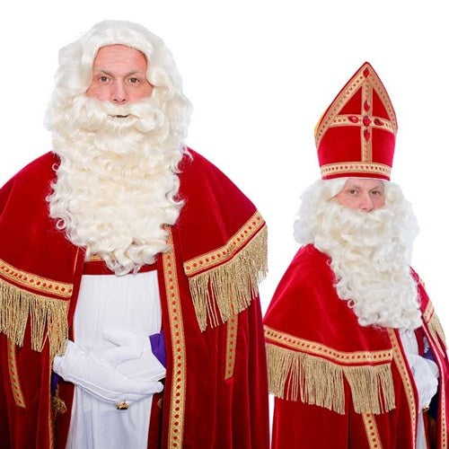 Barba di Sinterklaas P Baffi arricciati Kanekalon