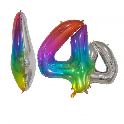 Pallone in foil Figura 4 Arcobaleno Trasparente 66cm