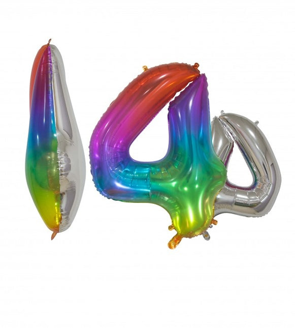 Pallone in foil Figura 4 Arcobaleno Trasparente 66cm