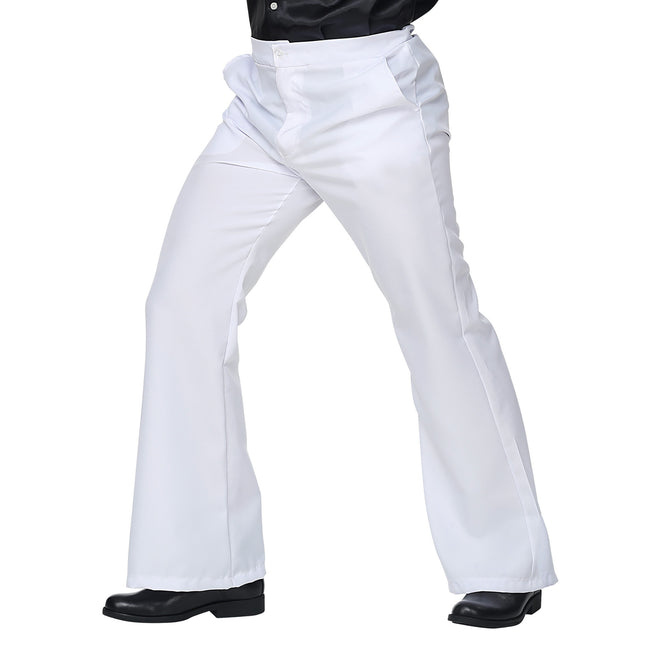 Pantaloni Disco 70S Bianco Uomo