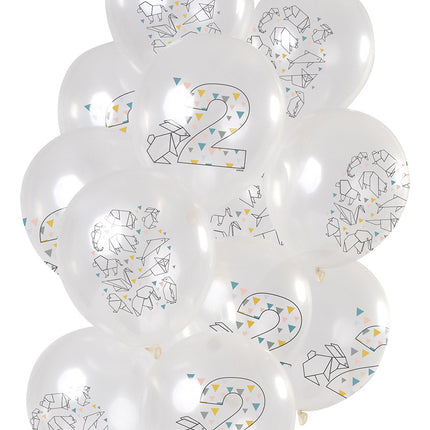 Palloncini 2 anni Origami 30cm 12pz