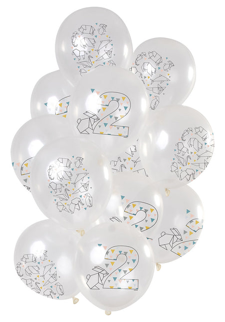 Palloncini 2 anni Origami 30cm 12pz