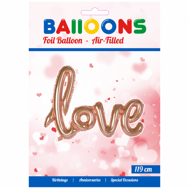 Palloncino in foil Love Rose Gold 1,19 m vuoto